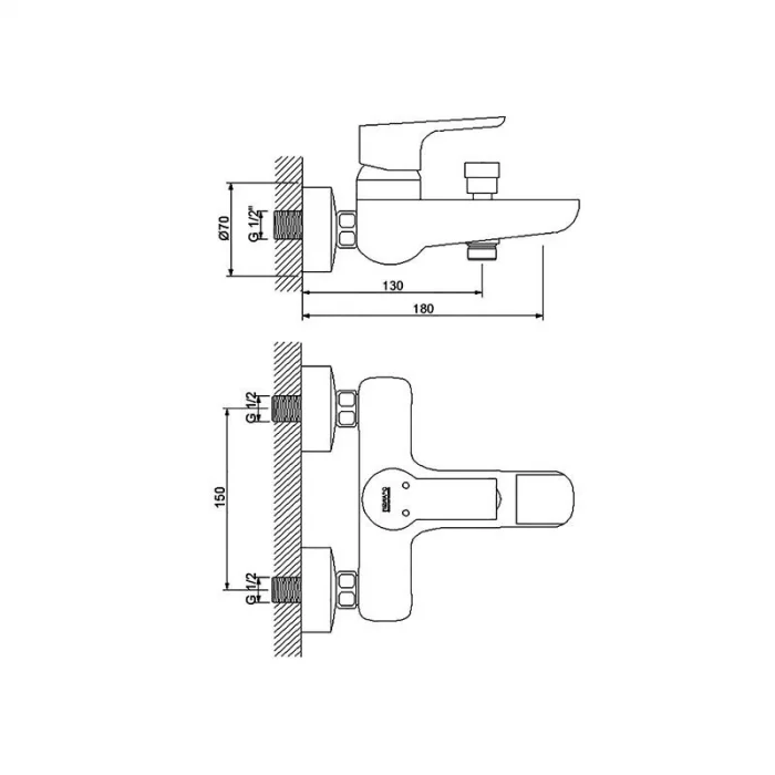 Newarc Naturel Lavabo Bataryası