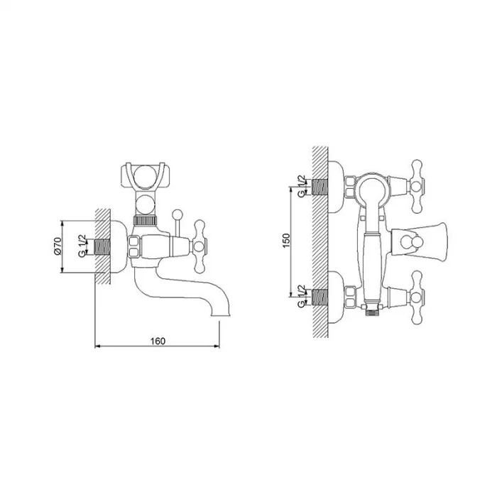 Newarc Nostalgıc Banyo Bataryası Altın