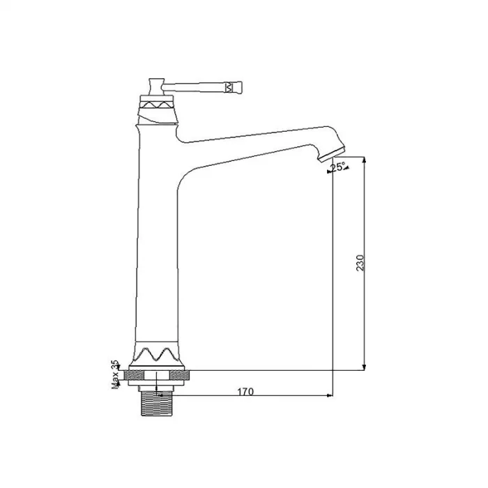 Newarc Pera Çanak Tipi Lavabo Bataryası Altın