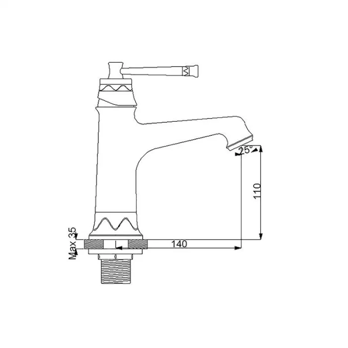 Newarc Pera Lavabo Bataryası Altın