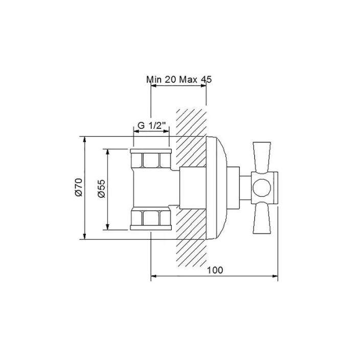Newarc Plus Stop Valf  Parlak Bakır