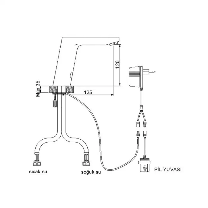 Newarc  Power Fotoselli Lavabo Bataryası