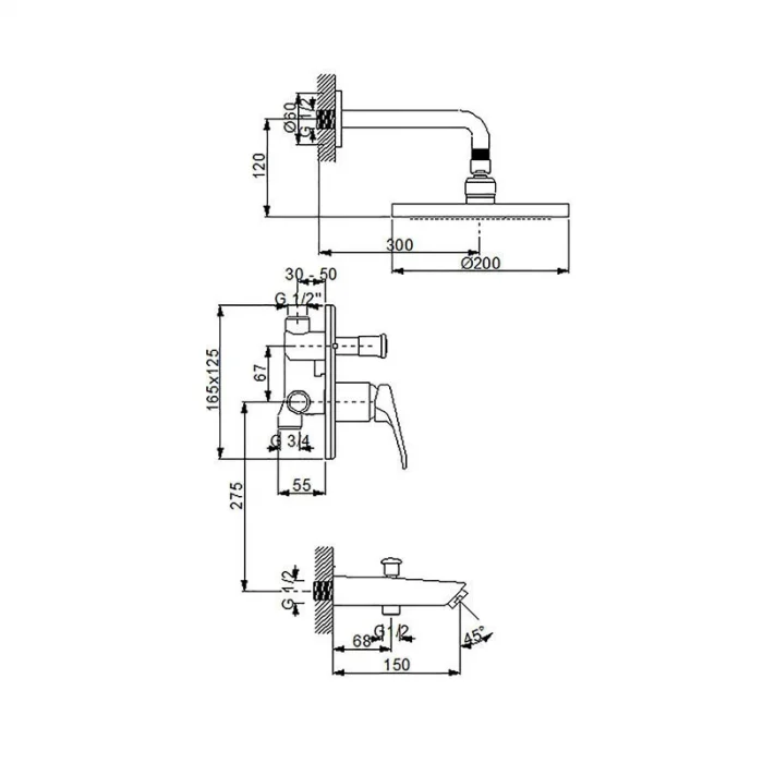 Newarc Smart Ankastre Banyo Bataryası Set