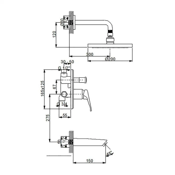 Newarc Smart Ankastre Banyo Bataryası Set