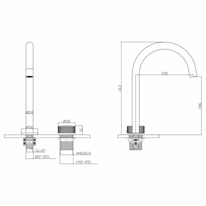 Newarc Step 2 Delikli Çanak Tipi Lavabo Bataryası