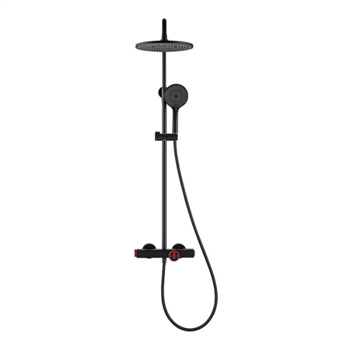 Newarc Step Termostatik Bataryalı Duş Ünit. Siyah