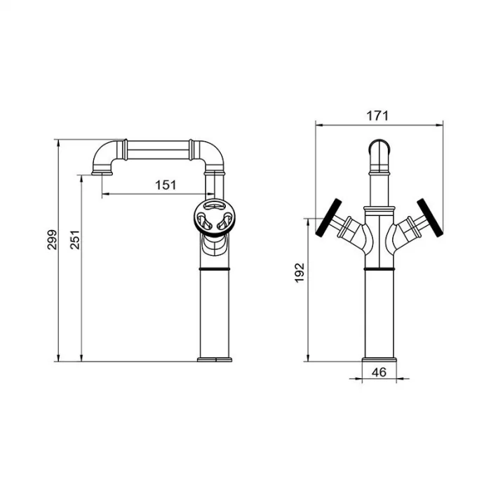 Newarc Vıctory Çanak Tipi Lavabo Bataryası Siyah