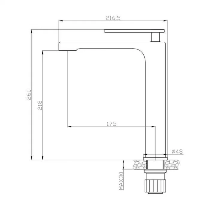 Newarc Zeta Çanak Tipi Lav. Bat. Siyah- Par.Bakır