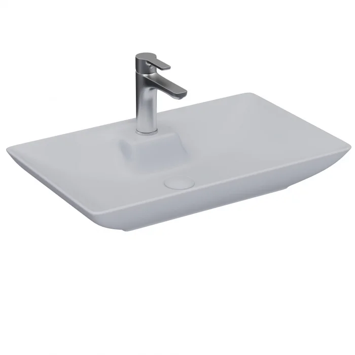 Perla Tezgah Üstü Lavabo Gümüş Gri 3063-116/65 Cm