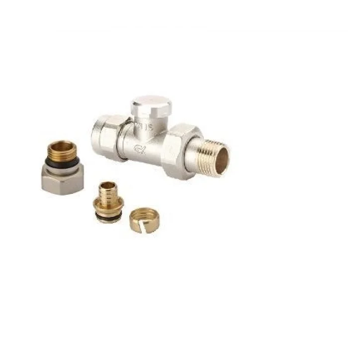 Radyatör Dönüş Vanası 1/2 Düz (17*2mm Boru Bağl. Rakorlu)