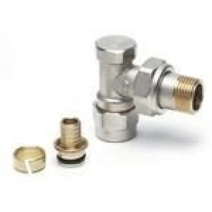 Radyatör Dönüş Vanası 1/2 Köşe (16*2mm Boru Bağl. Rakorlu)