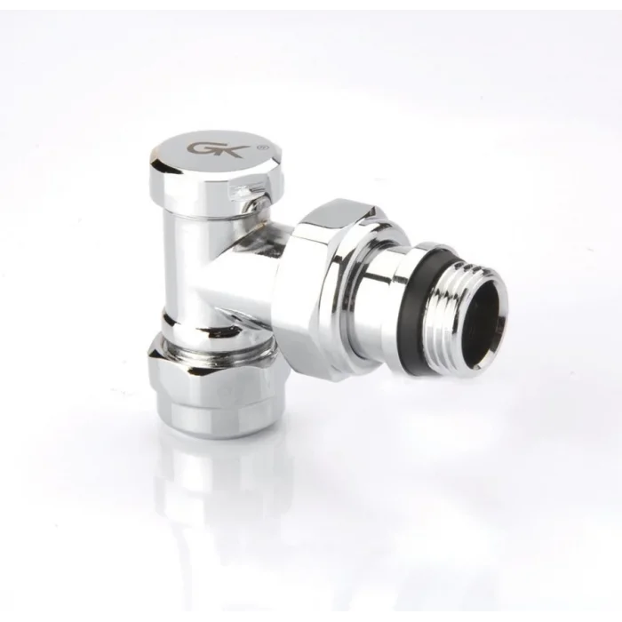 Radyatör Dönüş Vanası 1/2 Krom Köşe (17*2mm Boru Bağl. Rakorlu)