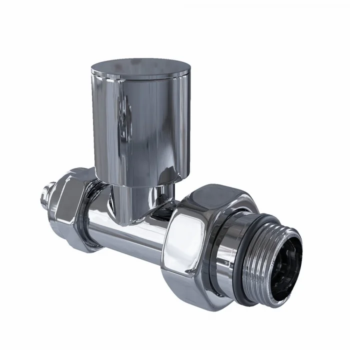 Radyatör Vanası 1/2 Krom Düz Pex (Metal Volanlı 16*2mm Boru Bağl. Rakorlu)