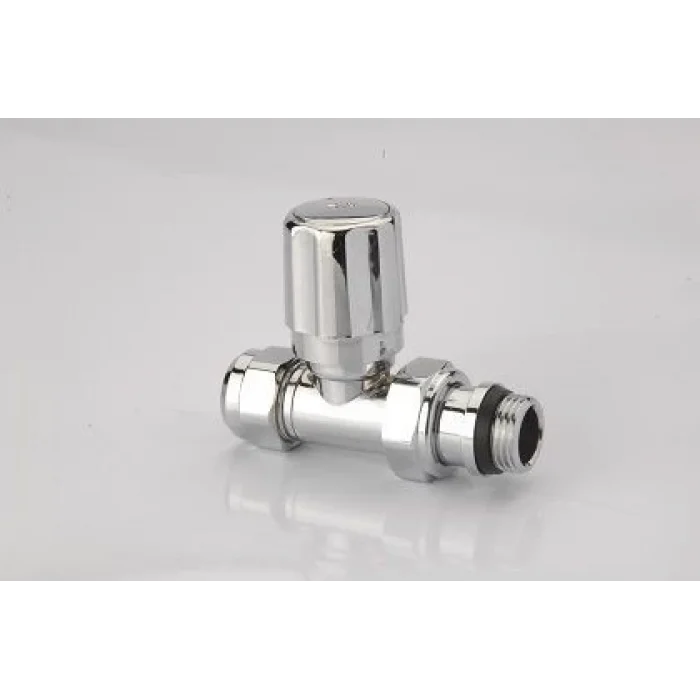 Radyatör Vanası 1/2 Krom Düz Pex  (Plastik Vol.16*2mm Boru Bağl. Rakorlu)