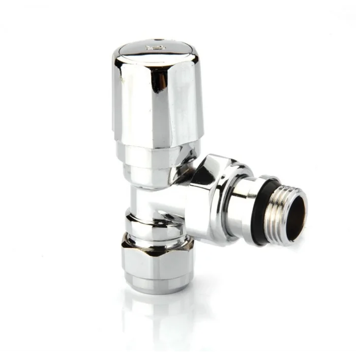 Radyatör Vanası 1/2 Krom Köşe (Plastik Vol.17*2mm Boru Bağl. Rakorlu)