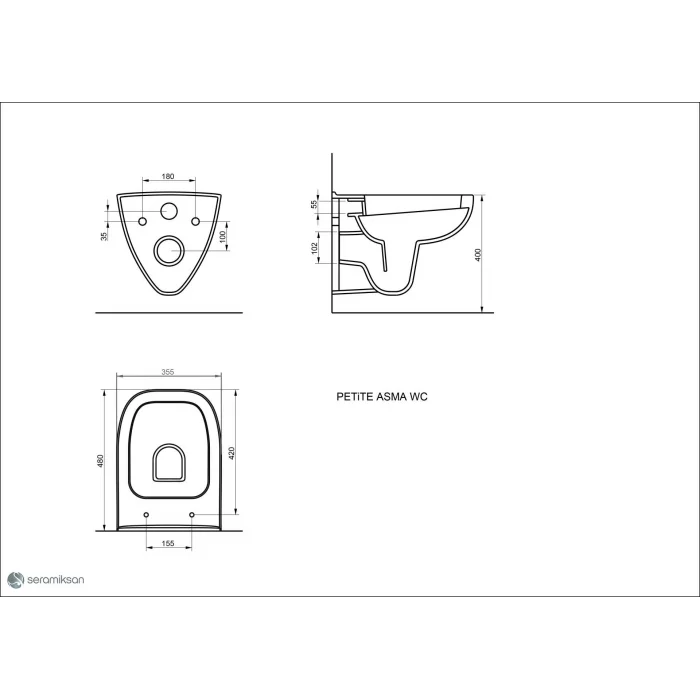 Seramiksan Petite Asma Kloset + Kapak