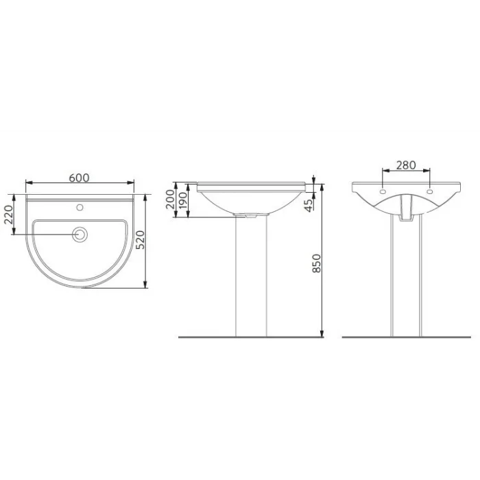 Seramiksan Terra 60 cm Lavabo + Kolon Ayak