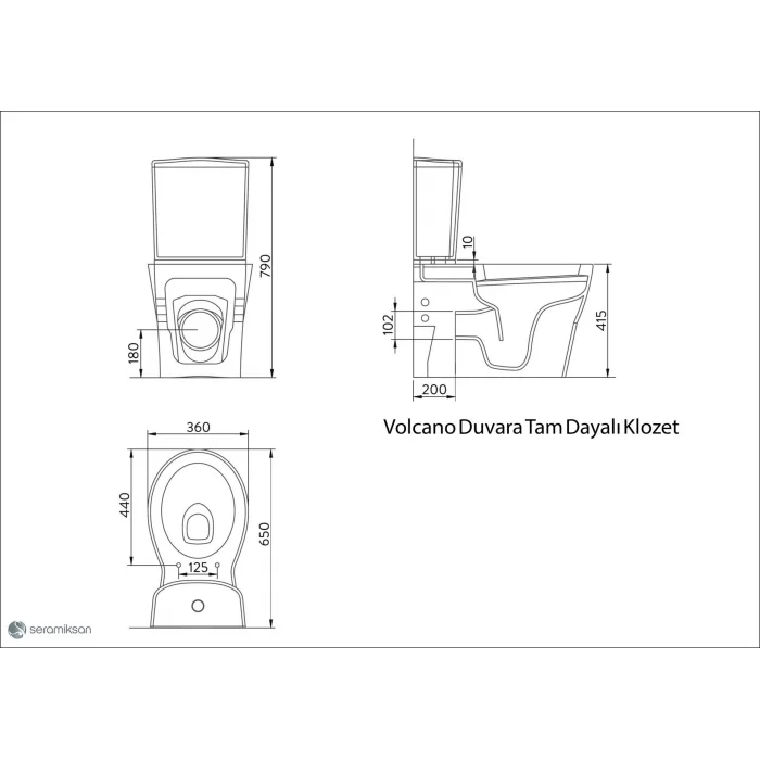 Seramiksan Volcano DTD Klozet+Kapak+İç Takım
