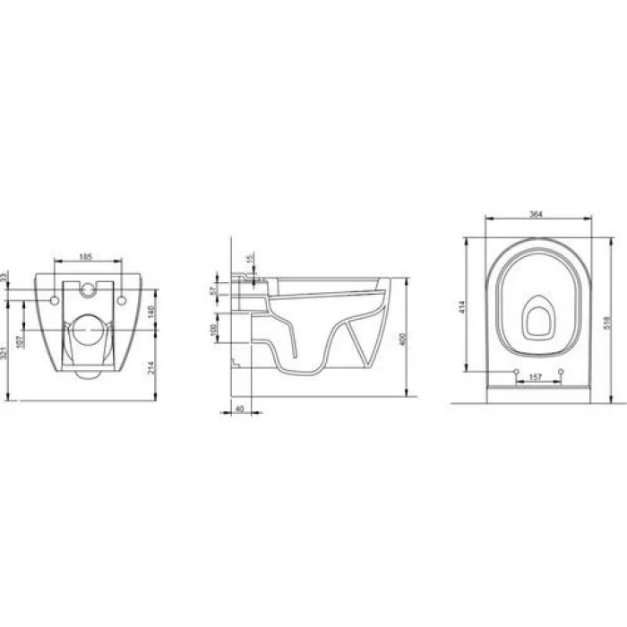 Sermiksan Hill Rimout Siyah Asma Klozet + Yavaş Kapanır Kapak