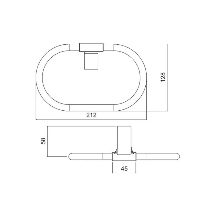 Tema Premium Yuvarlak Havluluk Mat Siyah 71008-2M