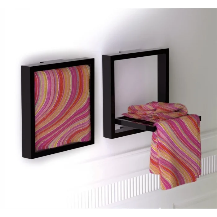 Towel Box Elektrikli Raflı Havlupan 480x480 Siyah