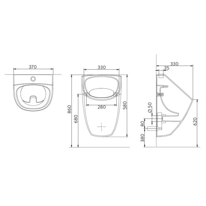 Üstten Yıkama Girişli Pisuvar