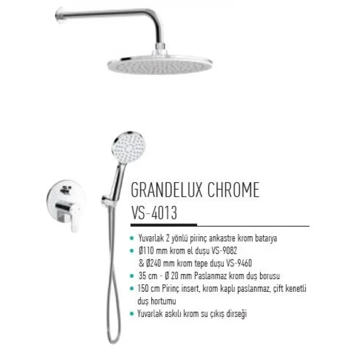 Valtemo VS-4013 Grandelux Chrome Ankastre
