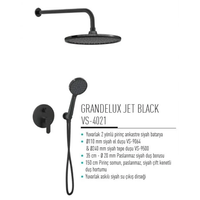Valtemo VS-4021 Grandelux Jet Black Ankastre