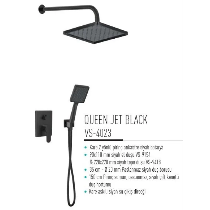 Valtemo VS-4023 Queen Jet Black Ankastre