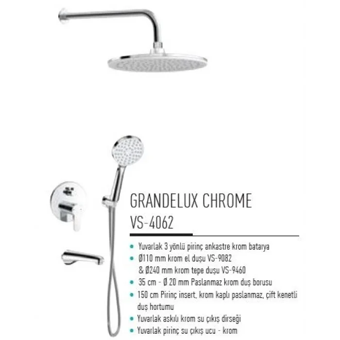 Valtemo VS-4062 Grandelux Chrome Ankastre