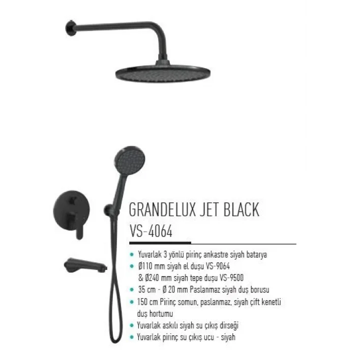 Valtemo VS-4064 Grandelux Jet Black Ankastre