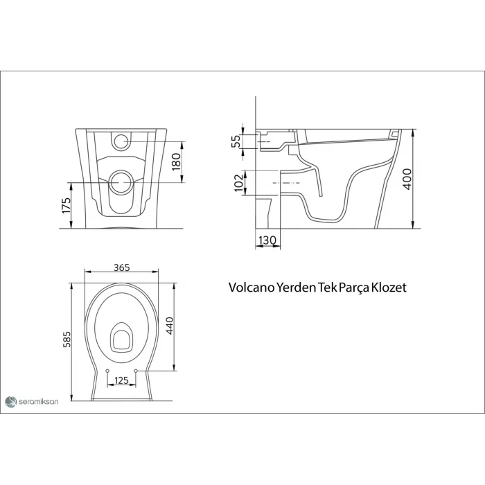Volcano Yerden Tek Parça Klozet