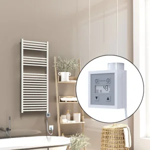 Barbados Elektrikli Havlupan 500x1200 Beyaz Parlak (KTX3 Termostat) 600W Spiral Kablolu