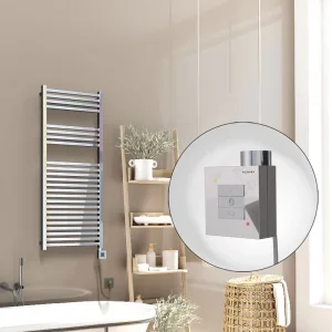 Barbados Elektrikli Havlupan 500x1200 Krom  (KTX1 Termostat) 600W Spiral Kablolu