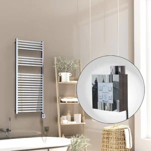 Barbados Elektrikli Havlupan 500x1200 Krom  (KTX4 Termostat) 600W Spiral Kablolu