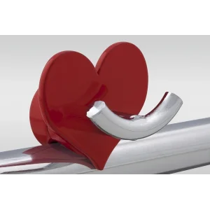 Havlupan Havlu ve Bornoz Askısı H05 Metal Kalpli Kırmızı-Krom