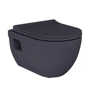 Lucco Brilla Asma Klozet Mat Antrasit Gri + Duroplast Kapak
