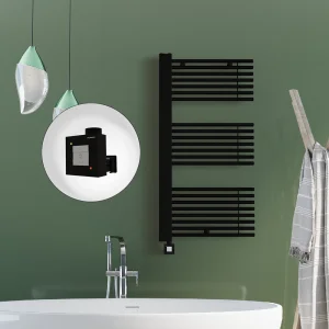 MALE Elektrikli Havlupan 600x1190  Siyah (KTX1 Termostat) 1000W Spiral Kablolu