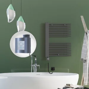 MALE Elektrikli Havlupan 600x800  Antrasit (KTX4 Termostat) 600W Spiral Kablolu