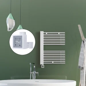 MALE Elektrikli Havlupan 600x800  Beyaz (KTX3 Termostat) 600W Spiral Kablolu