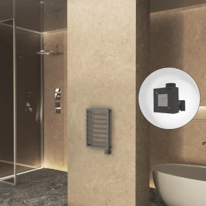 NAXOS Elektrikli Havlupan 450x655 Antrasit Texture (KTX1 Termostat) 300W