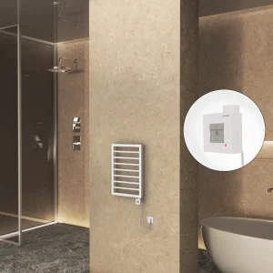 NAXOS Elektrikli Havlupan 450x655 Beyaz Mat (KTX1 Termostat) 300W Spiral Kablolu