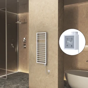 NAXOS Elektrikli Havlupan 500x1193 Beyaz Mat (KTX3 Termostat) 600W Spiral Kablolu