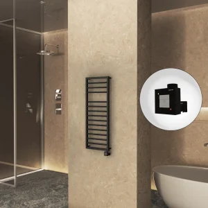 NAXOS Elektrikli Havlupan 500x1193 Siyah Mat (KTX1 Termostat) 600W