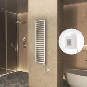 NAXOS Elektrikli Havlupan 500x1655 Beyaz Mat (KTX1 Termostat) 600W Spiral Kablolu