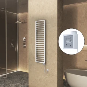 NAXOS Elektrikli Havlupan 500x1655 Beyaz Mat (KTX3 Termostat) 600W Spiral Kablolu