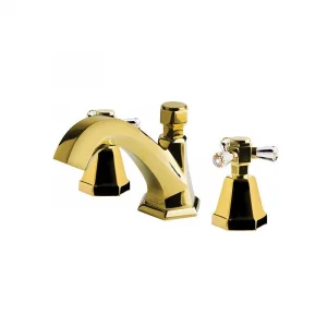 Newarc Hexa Üç Delikli Lavabo Bataryası Altın