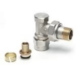 Radyatör Dönüş Vanası  1/2 Köşe (17*2mm Boru Bağl. Rakorlu)