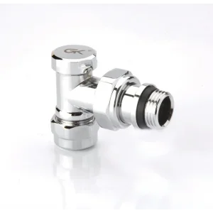 Radyatör Dönüş Vanası 1/2 Krom Köşe (16*2mm Boru Bağl. Rakorlu)