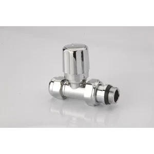 Radyatör Vanası 1/2 Krom Düz Pex  (Plastik Vol.16*2mm Boru Bağl. Rakorlu)